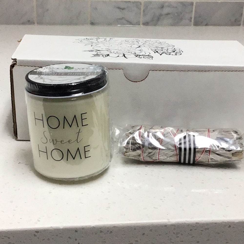 Peace Organics New Home Housewarming Gift - White Birch and Sage Candle …